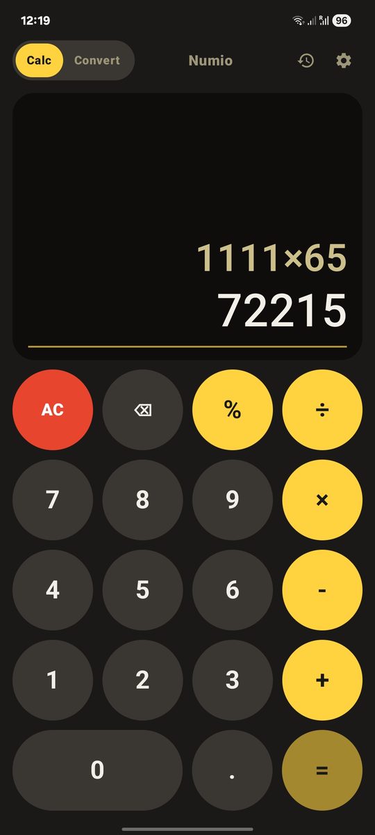 Calculator screen